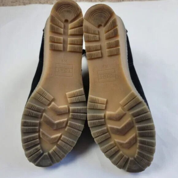 Toms Avery Black Suede Wedge Ankle Boots - Stylish Comfort Booties for Women - Picture 10 of 10